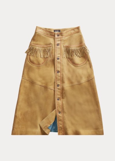 Saia Ralph Lauren Fringe Camurça Mulher 14523-OTHZ